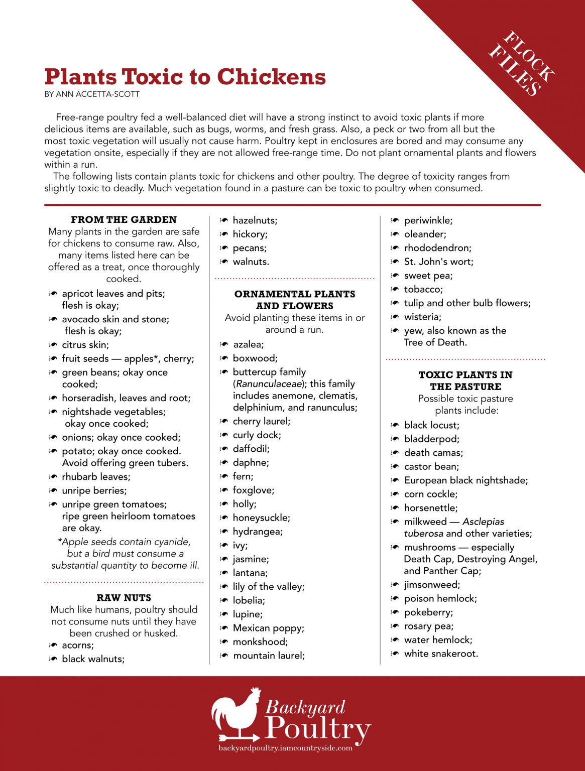 Plants Toxic to Chickens Backyard Poultry